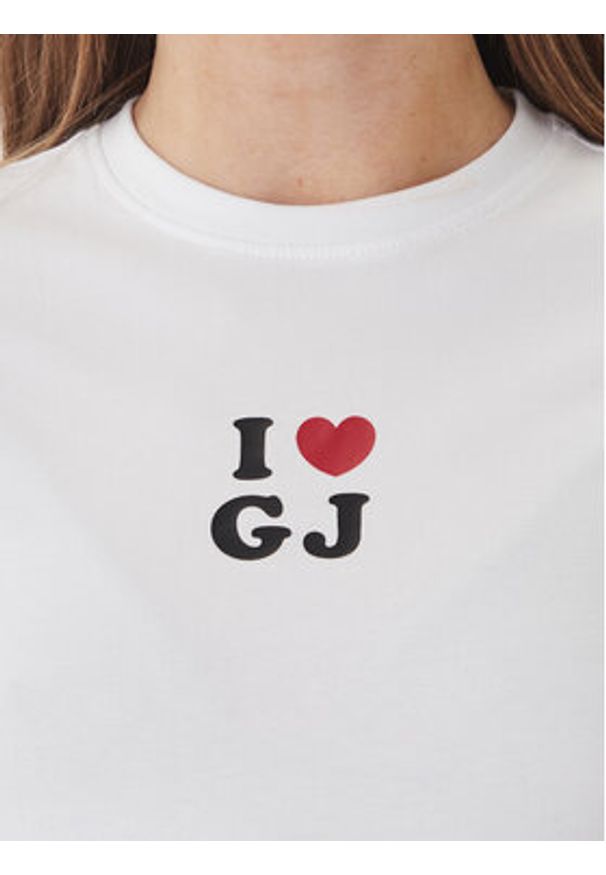 Guess Jeans T-Shirt W6GIB1 J1314 Biały Slim Fit. Kolor: biały. Materiał: bawełna
