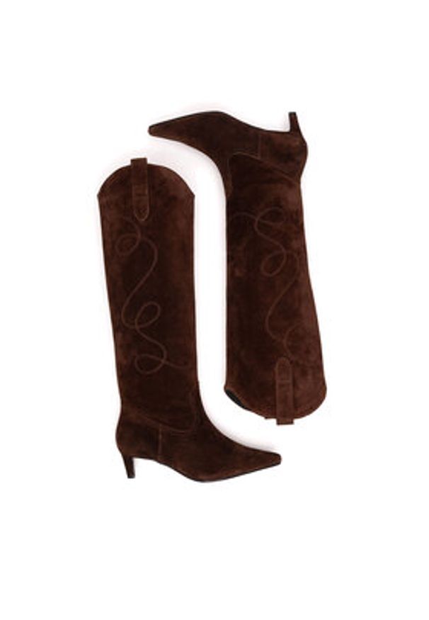 Gino Rossi Kowbojki LIZA-116140 Brązowy. Kolor: brązowy. Materiał: zamsz, skóra