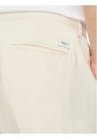 Pepe Jeans Chinosy Relaxed Pleated Linen Pants - 2 PM211700 Écru Relaxed Fit. Materiał: bawełna