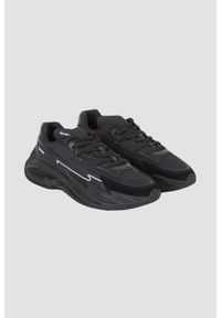 Balmain - BALMAIN Czarne sneakersy Run-row-leather & Nylon, Rozmiar 45. Kolor: czarny. Materiał: nylon. Sport: bieganie #3