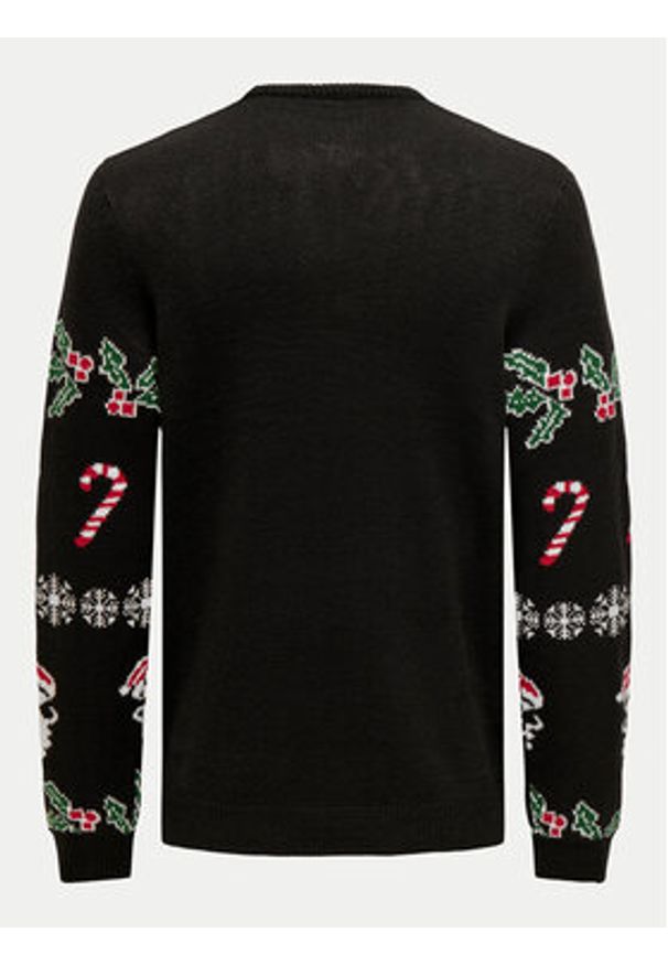 Only & Sons Sweter Xmas 22031171 Czarny Regular Fit. Kolor: czarny. Materiał: syntetyk