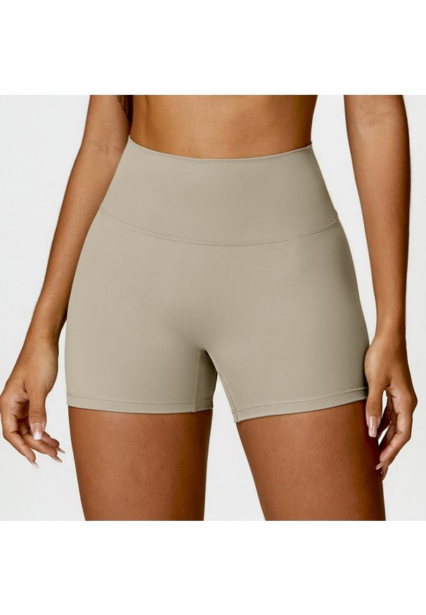 Intica - Spodenki sportowe modelujące z elastycznym pasem do treningu i biegania Essence. Kolor: szary. Materiał: materiał. Sport: fitness