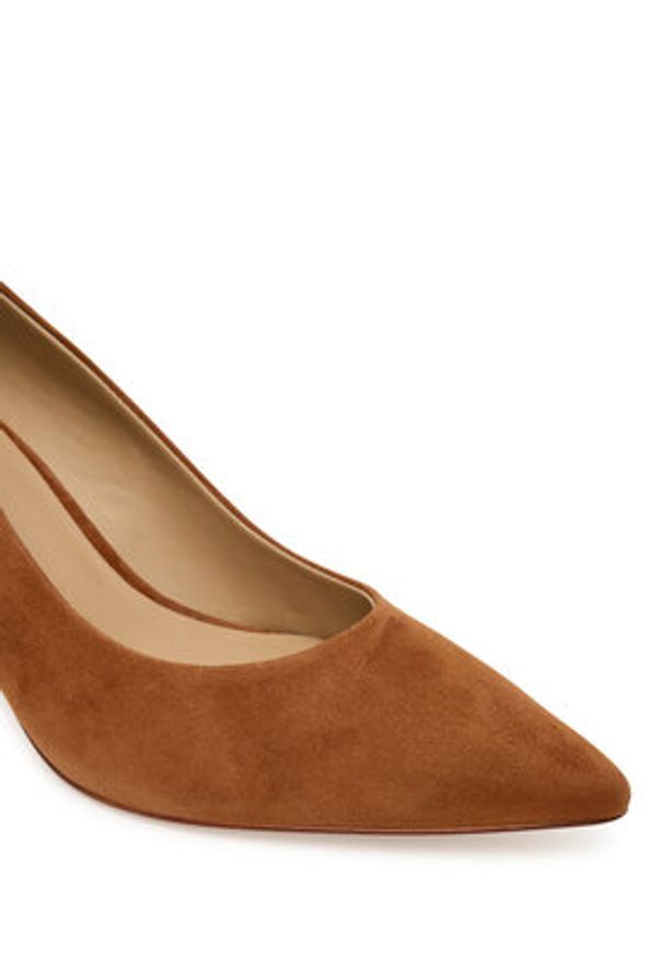Lauren Ralph Lauren - LAUREN RALPH LAUREN Czółenka Kingad 802967743002 Brązowy. Kolor: brązowy. Materiał: skóra, zamsz