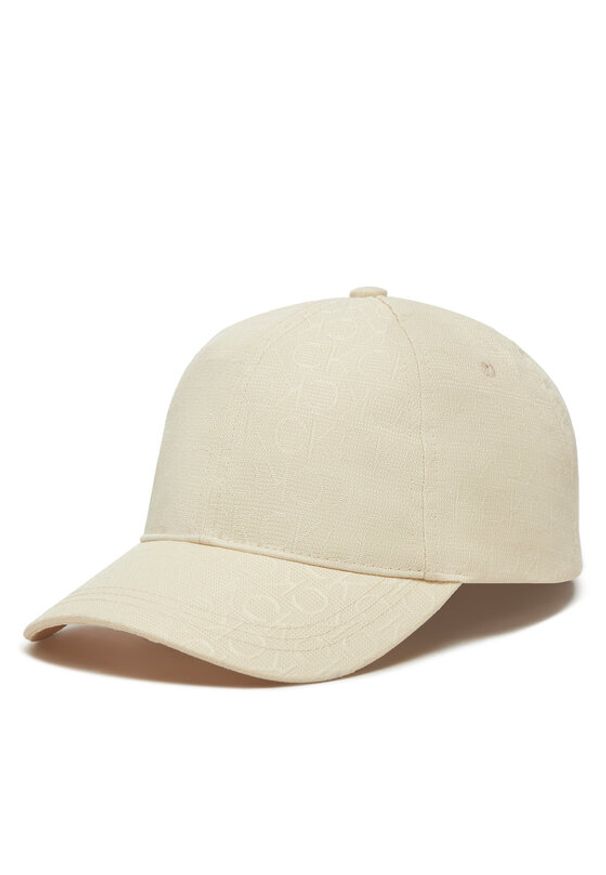 Calvin Klein Czapka z daszkiem Monogram Jacquard Cap K60K612871 Écru. Kolor: kremowy. Materiał: poliester