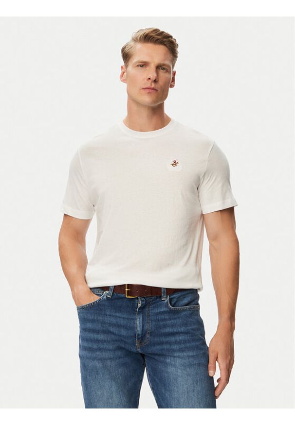 Beverly Hills Polo Club T-Shirt P-SS26M-TS450030WHT Biały Regular Fit. Typ kołnierza: polo. Kolor: biały. Materiał: bawełna