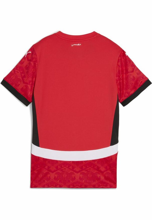 Puma - Damska koszulka domowa Egipt 2025 PUMA Red Black. Kolor: czerwony, wielokolorowy, czarny. Wzór: kolorowy