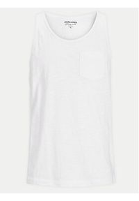 Jack & Jones - Jack&Jones Tank top Tampa Slub 12252180 Biały Standard Fit. Kolor: biały. Materiał: bawełna #6