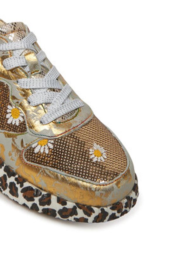 Laura Vita Sneakersy Nikito 52 Złoty. Kolor: złoty. Materiał: skóra