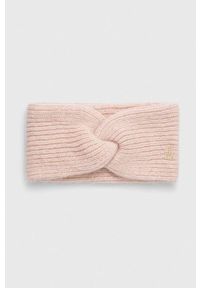 TOMMY HILFIGER - Tommy Hilfiger opaska z domieszką wełny kolor różowy. Kolor: różowy. Materiał: wełna