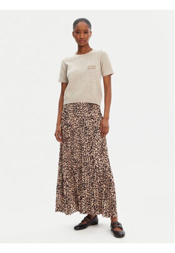 Munthe Sweter Pantas 252160425270 Beżowy Regular Fit. Kolor: beżowy. Materiał: syntetyk