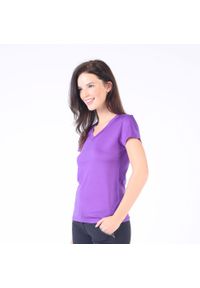 WOOLONA - Koszulka turystyczna damska Woolona Calima 100% Merino. Kolor: fioletowy