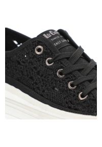 Czarne Trampki Lee Cooper Damskie Buty Na Platformie. Kolor: czarny. Materiał: materiał. Szerokość cholewki: normalna. Wzór: aplikacja. Sezon: lato. Obcas: na platformie #4