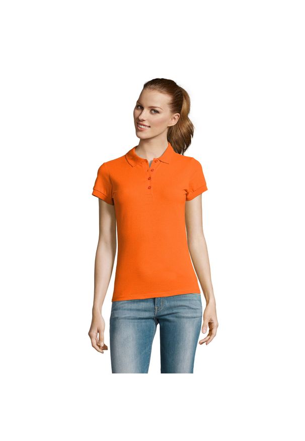 SOL'S - Damska Koszulka Polo Passion. Typ kołnierza: polo. Kolor: żółty, wielokolorowy, pomarańczowy