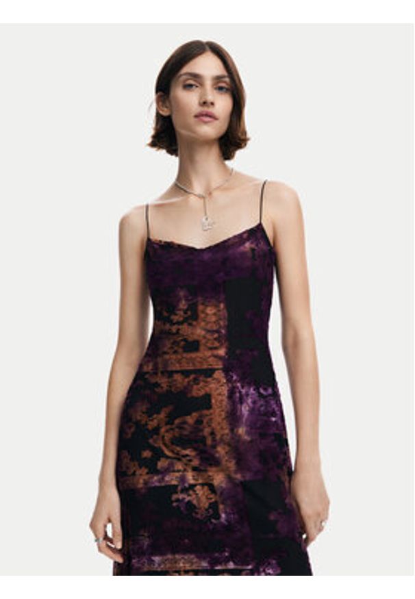 Desigual Sukienka codzienna Rosy 24WWVK15 Kolorowy Slim Fit. Okazja: na co dzień. Materiał: syntetyk, wiskoza. Wzór: kolorowy. Typ sukienki: proste. Styl: casual