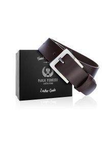 Pasek skórzany 90 CM PAOLO PERUZZI 02Z0290 brązowy. Kolor: brązowy. Materiał: skóra. Styl: klasyczny, casual, vintage #1