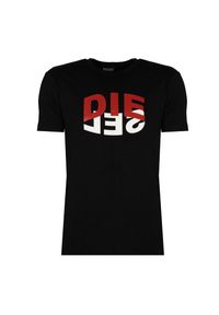 Diesel T-Shirt "T-Diegos" | A00828-0HAYU-9XX | Mężczyzna | Czarny. Okazja: na co dzień. Kolor: czarny. Materiał: bawełna. Wzór: nadruk. Styl: casual #3