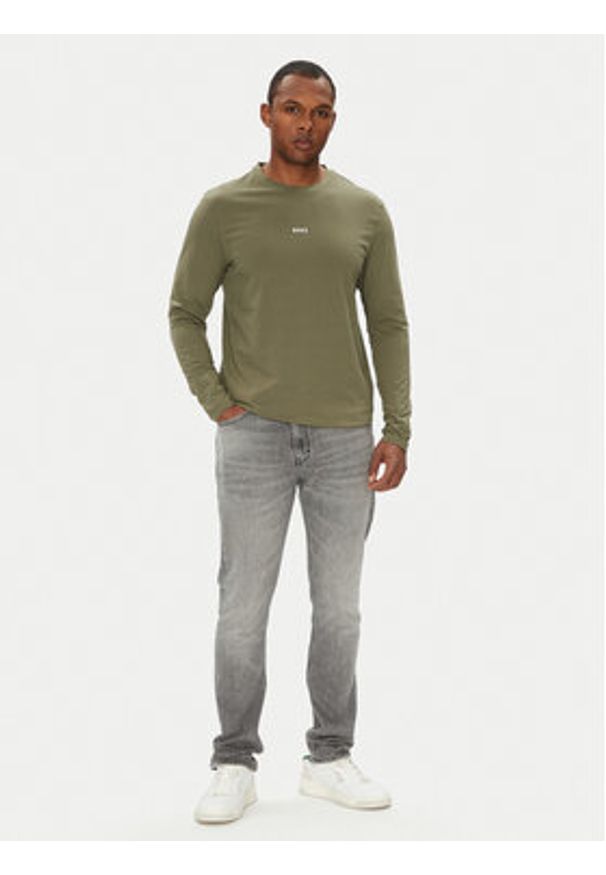 BOSS Longsleeve Tchark 50473286 Zielony Regular Fit. Kolor: zielony. Materiał: bawełna. Długość rękawa: długi rękaw