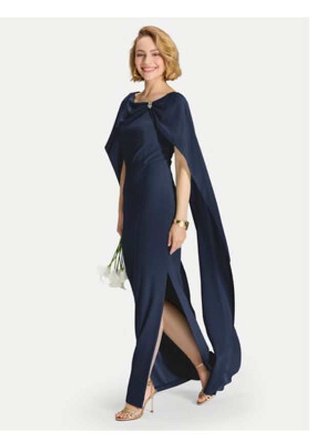 Swing Sukienka wieczorowa 5AK11900 Granatowy Regular Fit. Kolor: niebieski. Materiał: syntetyk. Styl: wizytowy