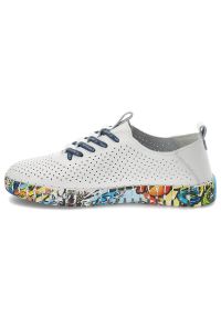 Białe Półbuty Artiker Wygodne Sneakersy Damskie. Okazja: na spacer. Kolor: biały. Materiał: skóra. Szerokość cholewki: normalna #3