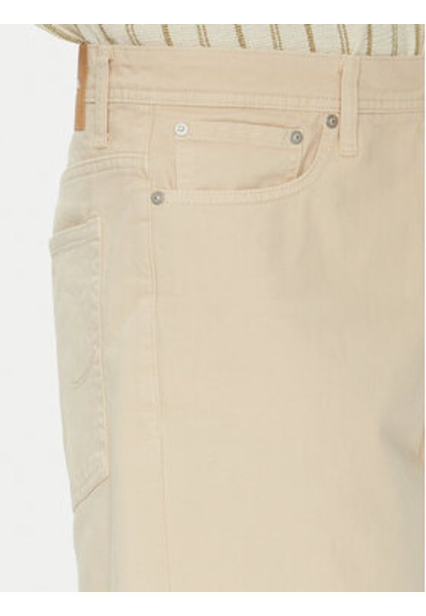 Jack & Jones - Jack&Jones Szorty jeansowe Owen 12277167 Beżowy Baggy Fit. Kolor: beżowy. Materiał: bawełna