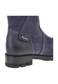 Granatowe Kozaki Karino Damskie Wygodne Obuwie. Okazja: na spacer. Kolor: niebieski. Materiał: zamsz, skóra. Sezon: jesień. Styl: elegancki #9