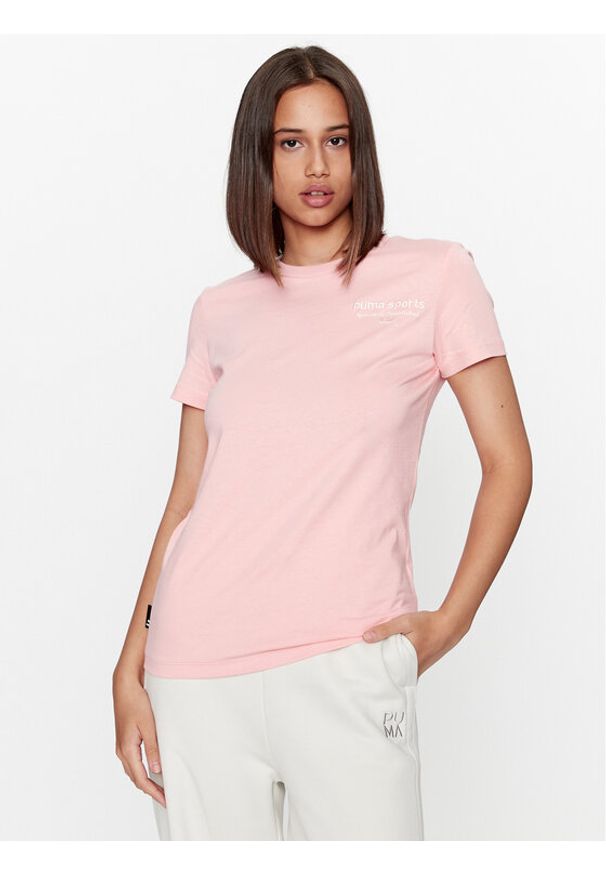 Puma T-Shirt Puma Team Graphic 621437 Różowy Regular Fit. Kolor: różowy. Materiał: bawełna
