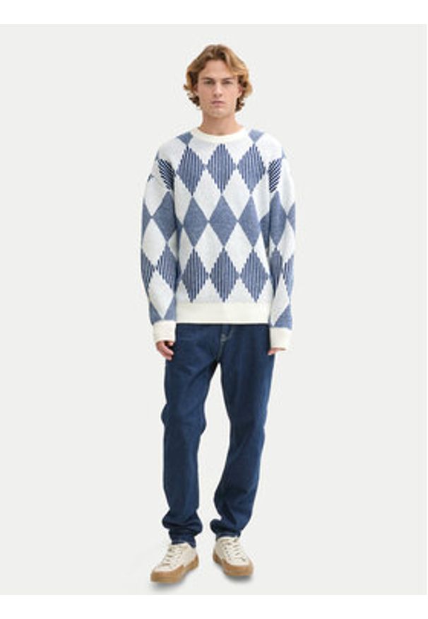 Tom Tailor Denim Sweter 1043026 Niebieski Regular Fit. Kolor: niebieski. Materiał: syntetyk