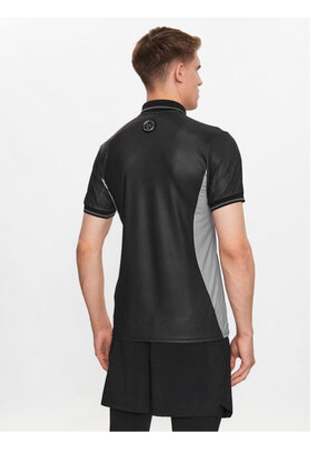 Plein Sport Polo PACC MTK6338 STE003N Czarny Regular Fit. Typ kołnierza: polo. Kolor: czarny. Materiał: syntetyk. Styl: sportowy