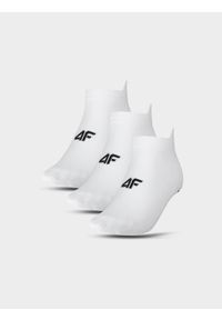 4f - 4F Skarpetki treningowe przed kostkę (3-pack) damskie - białe 35-38. Kolor: biały. Materiał: materiał, włókno, syntetyk, elastan. Wzór: jednolity. Sport: kolarstwo, fitness