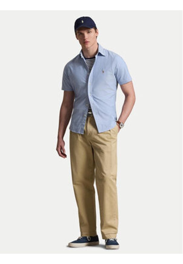 Polo Ralph Lauren Koszula 710850782001 Błękitny Custom Fit. Typ kołnierza: polo. Kolor: niebieski. Materiał: bawełna