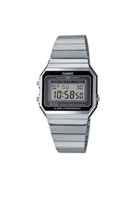 Zegarek Casio. Kolor: srebrny. Styl: vintage