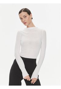 Gina Tricot Bluzka 22251 Biały Slim Fit. Kolor: biały. Materiał: syntetyk #2