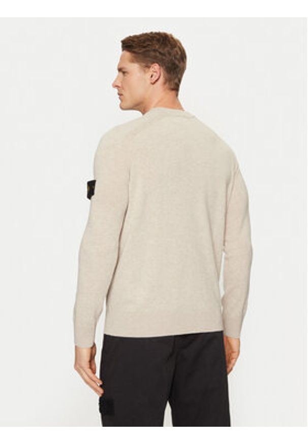 Stone Island Sweter 8115545B4 Beżowy Regular Fit. Kolor: beżowy. Materiał: wełna