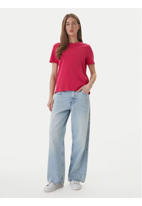 Vero Moda T-Shirt Paulina 10316991 Różowy Regular Fit. Kolor: różowy. Materiał: bawełna
