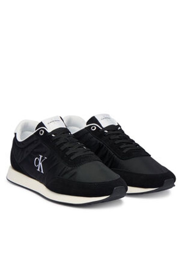 Calvin Klein Jeans Sneakersy Retro Runner Ess Mix Mat YM0YM01361 Czarny. Kolor: czarny. Materiał: materiał