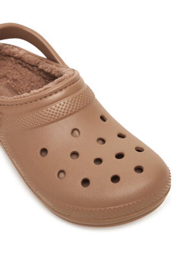 Crocs Klapki Classic Lined Clog 203591 Brązowy. Kolor: brązowy