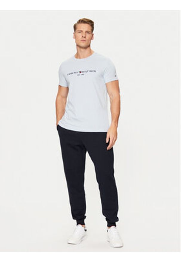 TOMMY HILFIGER - Tommy Hilfiger T-Shirt Tommy Logo MW0MW11797 Błękitny Regular Fit. Kolor: niebieski. Materiał: bawełna