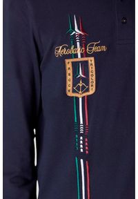 Aeronautica Militare - AERONAUTICA MILITARE Granatowa męska koszulka polo Piqué, Rozmiar L. Typ kołnierza: polo. Kolor: niebieski #3