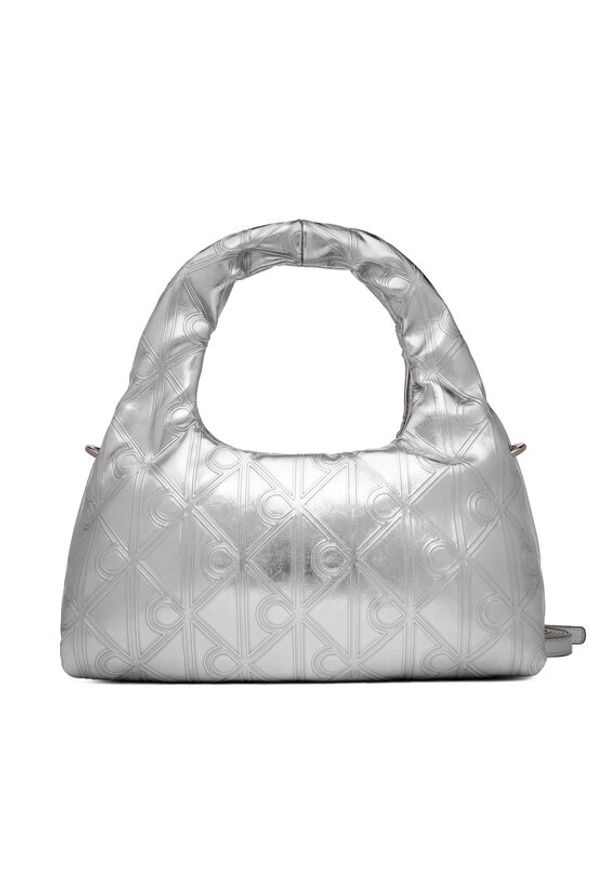 Calvin Klein Torebka Puffy Aop Mini Bag With Strap LV04F3444G Srebrny. Kolor: srebrny. Materiał: skórzane
