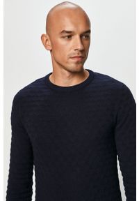 Jack & Jones - Sweter. Okazja: na co dzień. Kolor: niebieski. Materiał: dzianina. Długość rękawa: długi rękaw. Długość: długie. Styl: casual #1