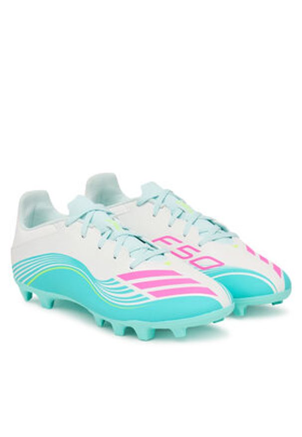 Adidas - adidas Buty do piłki nożnej F50 Messi Club Fg/Mg JQ0946 Turkusowy. Kolor: turkusowy. Materiał: materiał