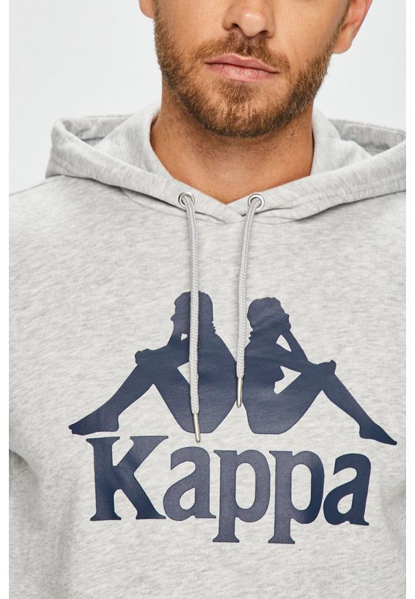 Kappa - Bluza. Okazja: na co dzień. Kolor: szary. Materiał: dzianina. Wzór: nadruk. Styl: casual