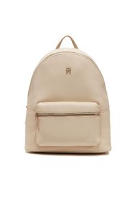 TOMMY HILFIGER - Tommy Hilfiger Plecak Th Logotape Backpack AW0AW17163 Écru. Materiał: skóra