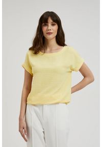 MOODO - Koszula z krótkimi rękawami żółta. Kolor: żółty. Długość rękawa: krótki rękaw. Długość: krótkie