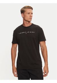 Tommy Jeans T-Shirt Linear Logo DM0DM20744 Czarny Regular Fit. Kolor: czarny. Materiał: bawełna #1