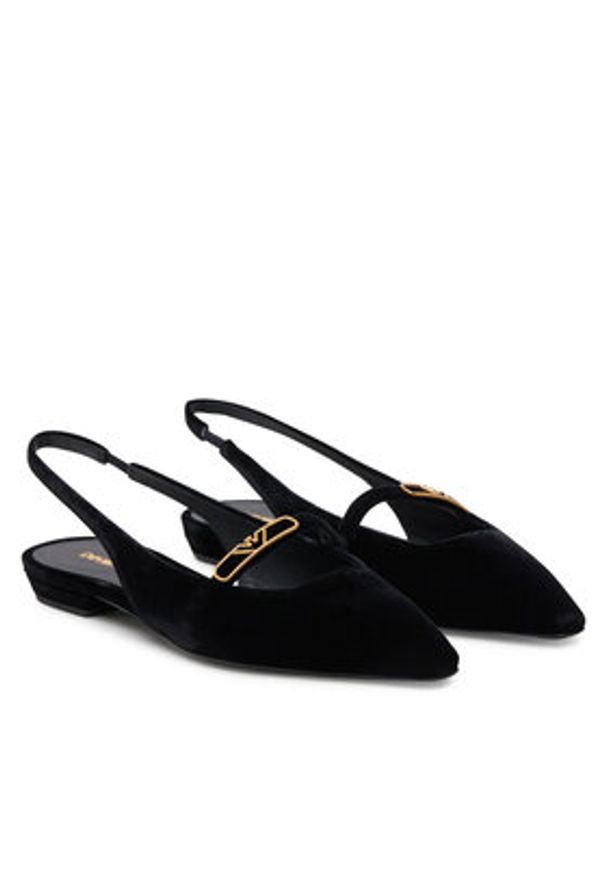 Emporio Armani Czółenka X3D301 XD117 00002 Czarny. Kolor: czarny. Materiał: materiał