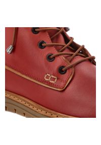 Czerwone Trzewiki Artiker Skórzane Obuwie Damskie. Okazja: na co dzień. Zapięcie: sznurówki. Kolor: czerwony. Materiał: skóra. Szerokość cholewki: normalna. Styl: casual, klasyczny #6