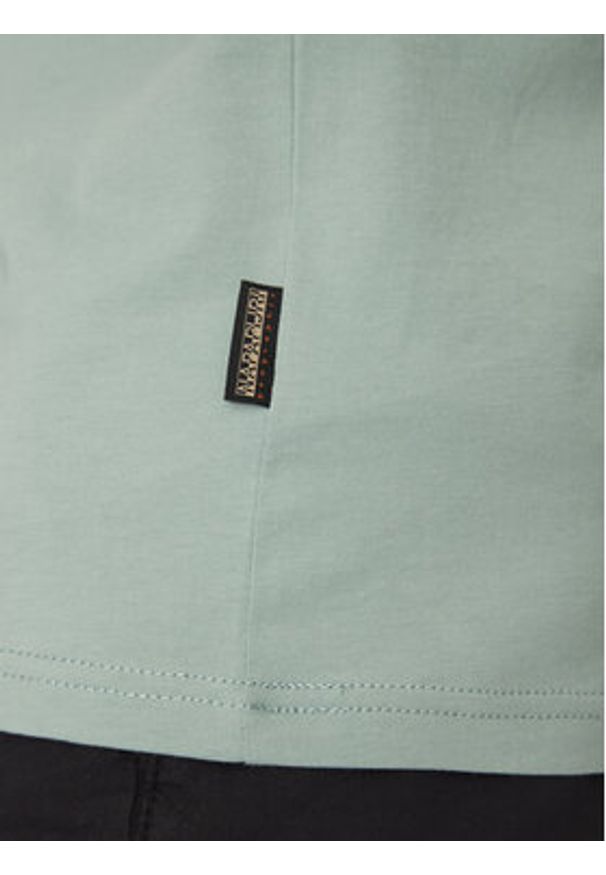 Napapijri T-Shirt Salis NP0A4H8D Khaki Regular Fit. Kolor: brązowy. Materiał: bawełna
