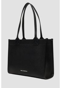 Karl Lagerfeld - KARL LAGERFELD Czarna torebka damska Md Tote Grainy. Kolor: czarny. Materiał: skórzane. Styl: klasyczny, elegancki