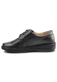 Czarne Półbuty Wasak Damskie Wygodne Skórzane Buty. Okazja: na co dzień. Zapięcie: sznurówki. Kolor: czarny. Materiał: skóra. Styl: casual, klasyczny #7